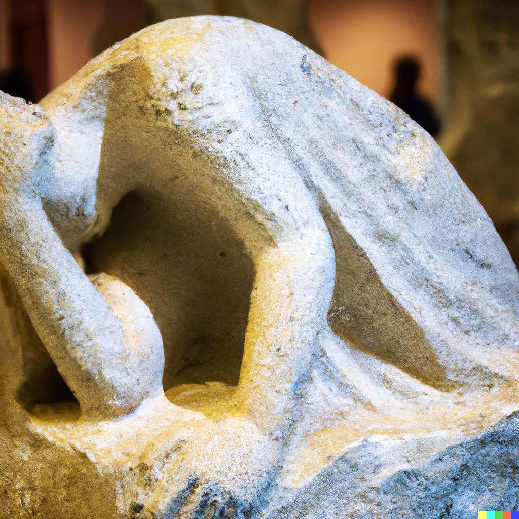 a representation of anxiety, marble sculpture